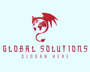 Universal - Mythical Dragon Globe logo design