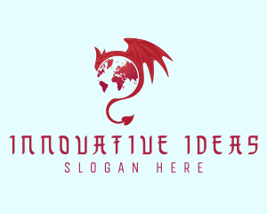 Mythical Dragon Globe logo design