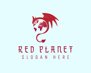 Mythical Dragon Globe logo design