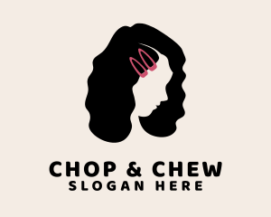 Wigs - Curly Girl Hair Pin logo design
