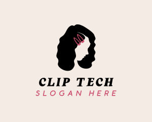 Woman Curly Hair logo design