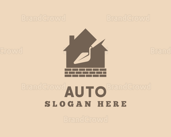 House Trowel Brick Construction Logo