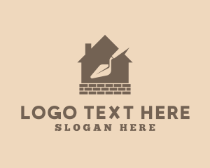 Tool - House Trowel Brick Construction logo design