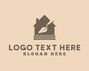 House Trowel Brick Construction Logo