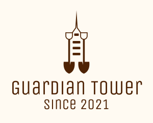 Construction Shovel Tower logo design