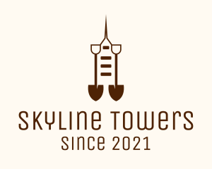 Construction Shovel Tower logo design