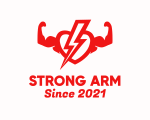 Arm - Strong Heart Bolt logo design