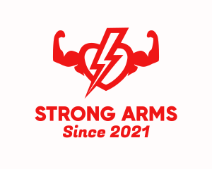 Strong Heart Bolt logo design