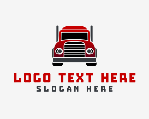 Driver - Red Logistics Truck logo design