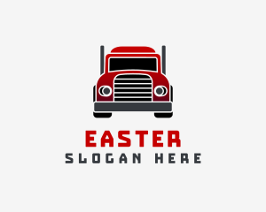 Driver - Red Logistics Truck logo design
