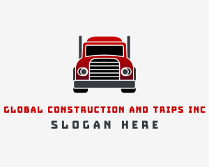 Trailer - Red Logistics Truck logo design