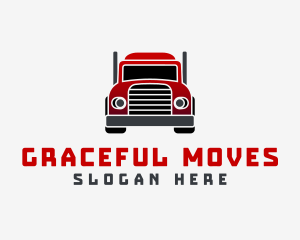 Red Logistics Truck logo design