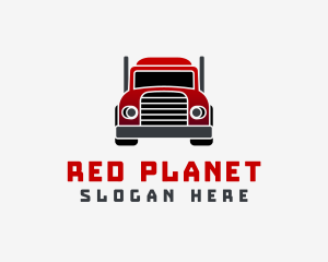 Red Logistics Truck logo design