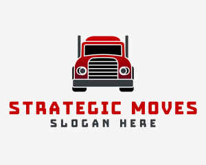 Red Logistics Truck logo design