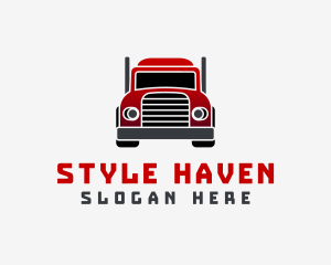 Shipping - Red Logistics Truck logo design