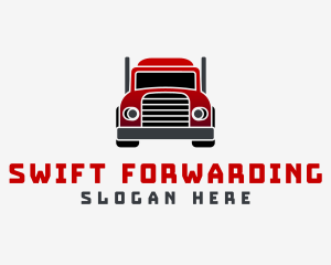 Red Logistics Truck logo design