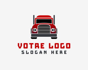 Vehicle - Red Logistics Truck logo design