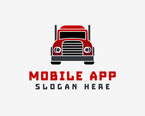 Haulage - Red Logistics Truck logo design