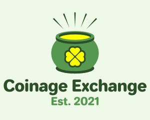 Coinage - Pot of Gold Clover logo design