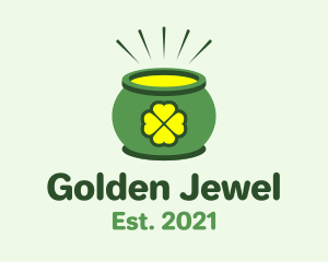 Treasure - Pot of Gold Clover logo design