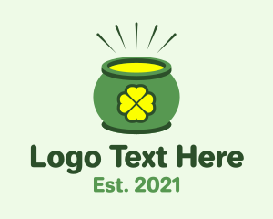 Rich - Pot of Gold Clover logo design
