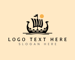 Ship - Viking Ship Sailing logo design