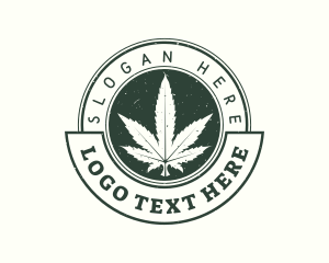 Ganja - Marijuana Cannabis Badge logo design