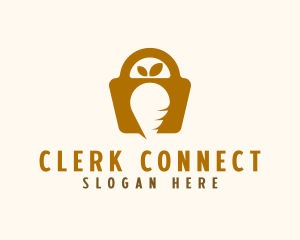 Clerk - Carrot Shopping Bag logo design