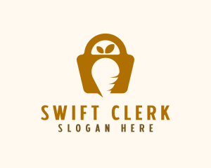 Clerk - Carrot Shopping Bag logo design