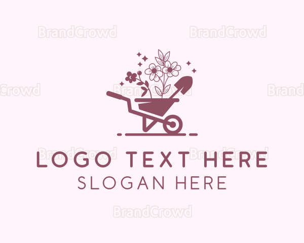 Shovel Wheelbarrow Landscaper Logo