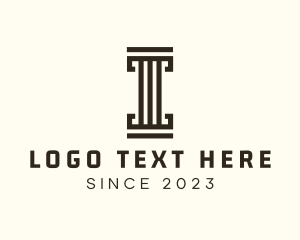 Law Firm - Simple Pillar Letter I logo design