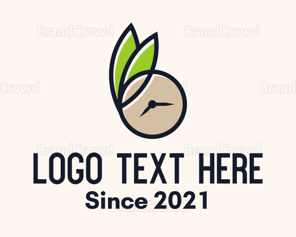 Clock Leaf Organic Time Logo