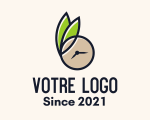 Repair - Clock Leaf Organic Time logo design