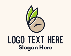 Clock Leaf Organic Time Logo