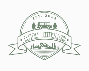 Campsite - Nature Travel Van logo design