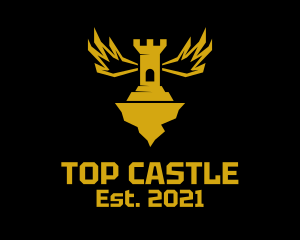 Golden Flying Castle logo design