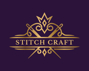 Elegant Sewing Needle Craft logo design