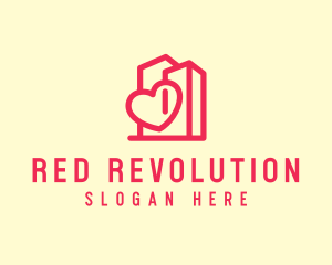 Red Heart Buildings logo design