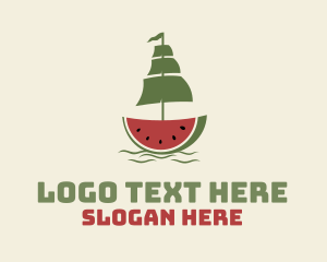 Cooler - Sliced Watermelon Ship logo design