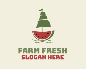 Sliced Watermelon Ship logo design