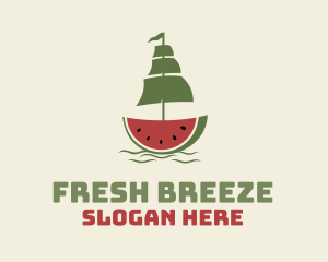 Sliced Watermelon Ship logo design