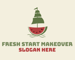 Sliced Watermelon Ship logo design