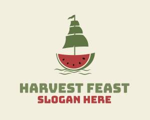 Sliced Watermelon Ship logo design