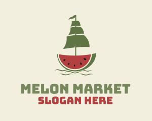 Melon - Sliced Watermelon Ship logo design