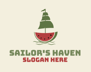 Sliced Watermelon Ship logo design