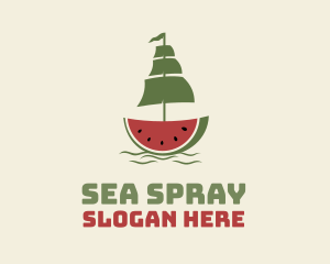 Sliced Watermelon Ship logo design