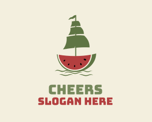 Seaman - Sliced Watermelon Ship logo design