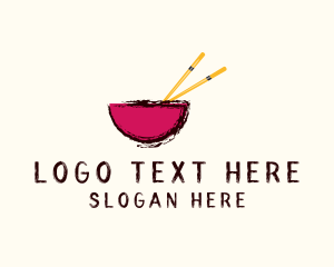 Vietnamese - Asian Chopsticks Bowl logo design