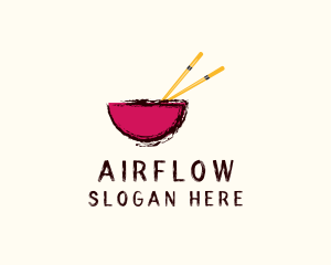 Asian Chopsticks Bowl logo design