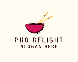 Vietnamese - Asian Chopsticks Bowl logo design